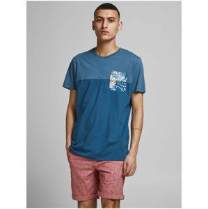 Modré tričko s potiskem Jack & Jones Hazy