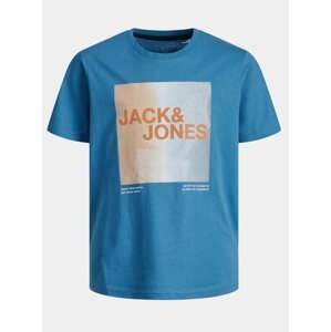 Modré klučičí tričko s potiskem Jack & Jones Raz