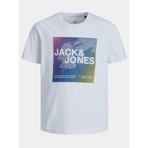 Bílé klučičí tričko s potiskem Jack & Jones Raz