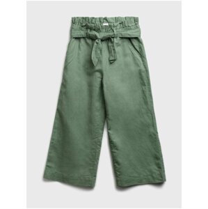 Zelené holčičí dětské kalhoty pull-on wide-leg crop pants GAP