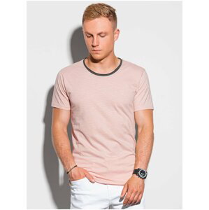 Růžové pánské basic tričko Ombre Clothing