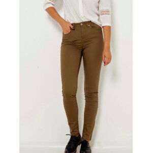 Khaki slim fit kalhoty CAMAIEU