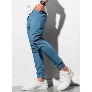 Modré pánské kalhoty Ombre Clothing P885