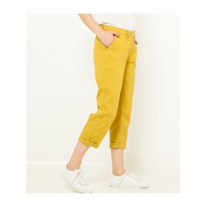 Žluté 3/4 straight fit kalhoty CAMAIEU