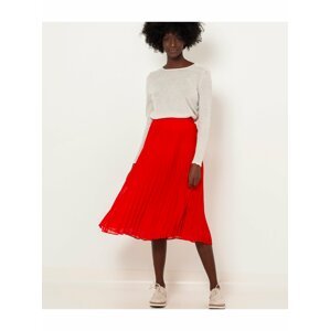Červená žebrovaná midi sukně CAMAIEU
