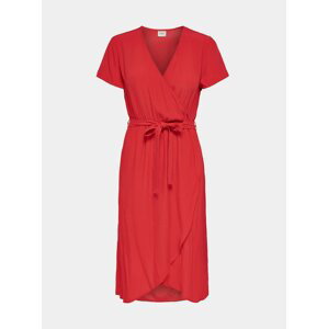Červené zavinovací šaty Jacqueline de Yong Lea