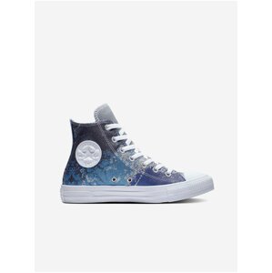 Modré dámské vzorované kotníkové tenisky Converse Chuck Taylor All Star Shimmer & Shine