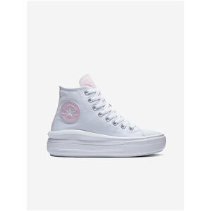 Růžovo-bílé dámské kotníkové tenisky na platformě Converse Chuck Taylor All Star Move Floral Fusion Platform