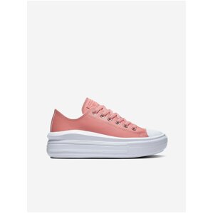 Růžové dámské tenisky na platformě Converse Chuck Taylor All Star Move Leather and Shine Platform