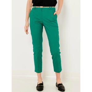 Zelené zkrácené kalhoty CAMAIEU
