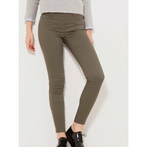 Khaki zkrácené skinny fit kalhoty CAMAIEU