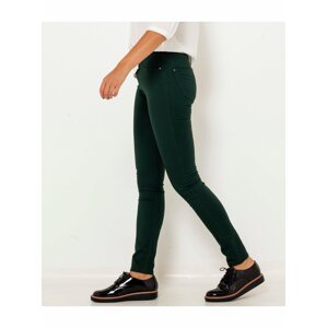 Tmavě zelené slim fit kalhoty CAMIEU