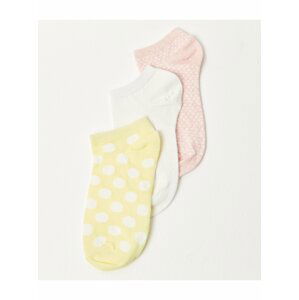 Sada tří párů ponožek ve žluté, bílé a růžové barvě CAMAIEU