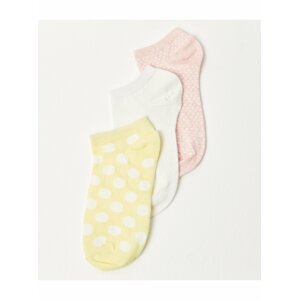Sada tří párů ponožek ve žluté, bílé a růžové barvě CAMAIEU