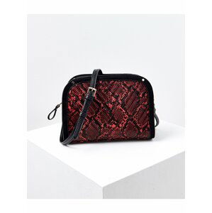 Černo-červená crossbody kabelka s hadím vzorem CAMAIEU