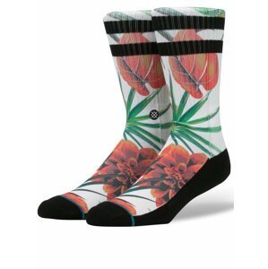 Černo-bílé pánské ponožky s květovaným motivem Stance Wanderer