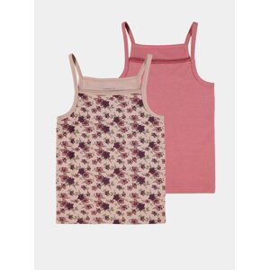 Sada dvou holčičích košilek v růžové a fialové barvě name it Strap