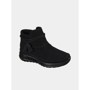 Černé dámské kotníkové boty v semišové úpravě Skechers Allure Black