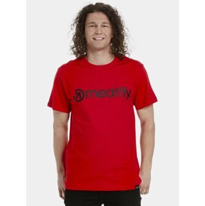 Červené pánské tričko s potiskem Meatfly Logo