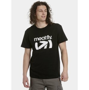 Černé pánské tričko s potiskem Meatfly Podium