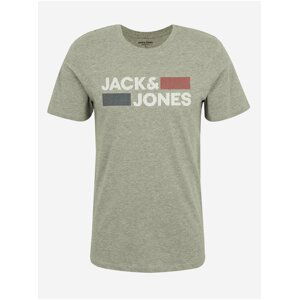 Šedé žíhané tričko s potiskem Jack & Jones