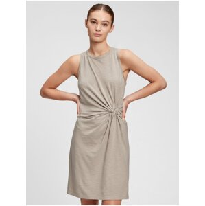 Šedé dámské šaty sleeveless knot waist dress GAP