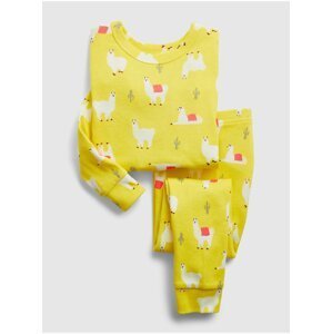 Žluté klučičí dětské pyžamo llama graphic GAP