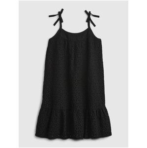 Černé holčičí dětské šaty eyelet trapeze dress GAP