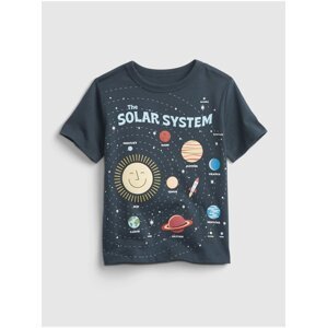 Modré klučičí dětské tričko solar system graphic t-shirt GAP