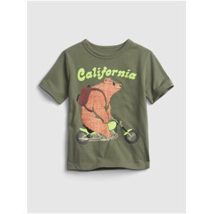 Zelené klučičí dětské tričko california graphic t-shirt GAP