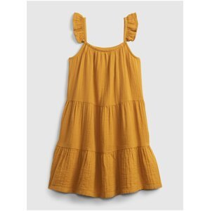 Žluté holčičí dětské šaty sleeveless tier dress GAP