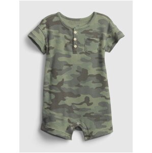 Zelený klučičí baby overal henley short sleeve shortie GAP