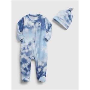 Modrý holčičí baby overal 100% organic cotton first favorite tie-dye one-piece GAP