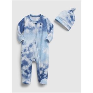 Modrý holčičí baby overal 100% organic cotton first favorite tie-dye one-piece GAP