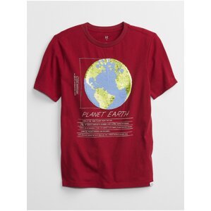 Červené klučičí dětské tričko interact graphic t-shirt GAP