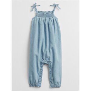 Modrý holčičí baby overal denim jumpsuit GAP