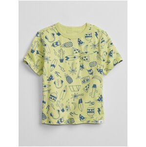 Žluté klučičí dětské tričko print t-shirt GAP
