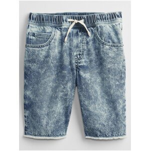 Modré klučičí džíny slim pull-on denim shorts GAP
