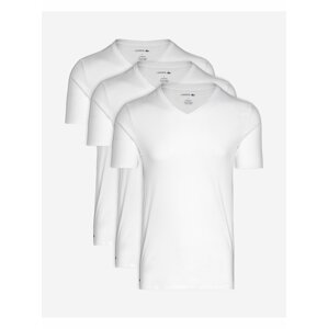 Sada tří bílých pánských basic triček Lacoste