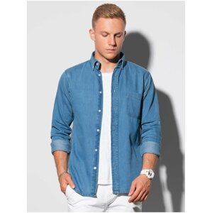 Modrá pánská košile Ombre Clothing K568