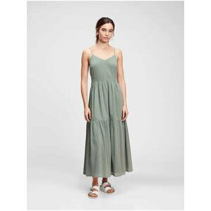 Zelené dámské šaty cami maxi dress GAP