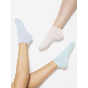 Sada tří párů ponožek v růžové a modré barvě CAMAIEU