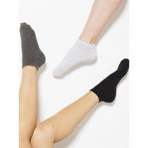 Sada tří párů ponožek v černé a šedé barvě CAMAIEU