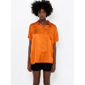 Oranžová saténová košile CAMAIEU