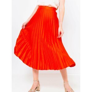 Oranžová plisovaná midi sukně CAMAIEU