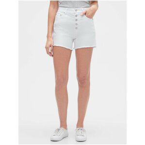 Bílé dámské kraťasy Džínové 3.5" high rise button-fly denim shorts with Washwell