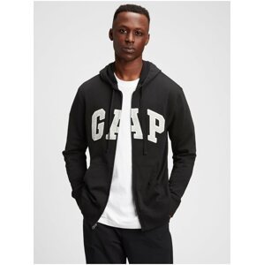 Černá pánská mikina GAP Logo arch hoodie