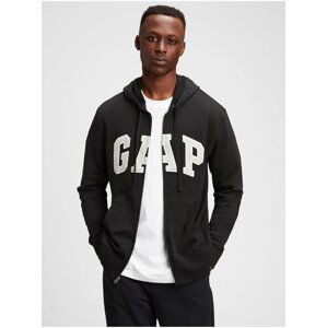 Černá pánská mikina GAP Logo arch hoodie