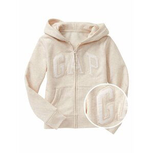 Béžová holčičí mikina GAP Logo zip hoodie in fleece