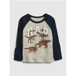 Béžové klučičí tričko GAP Logo dinosaurian t-shirt